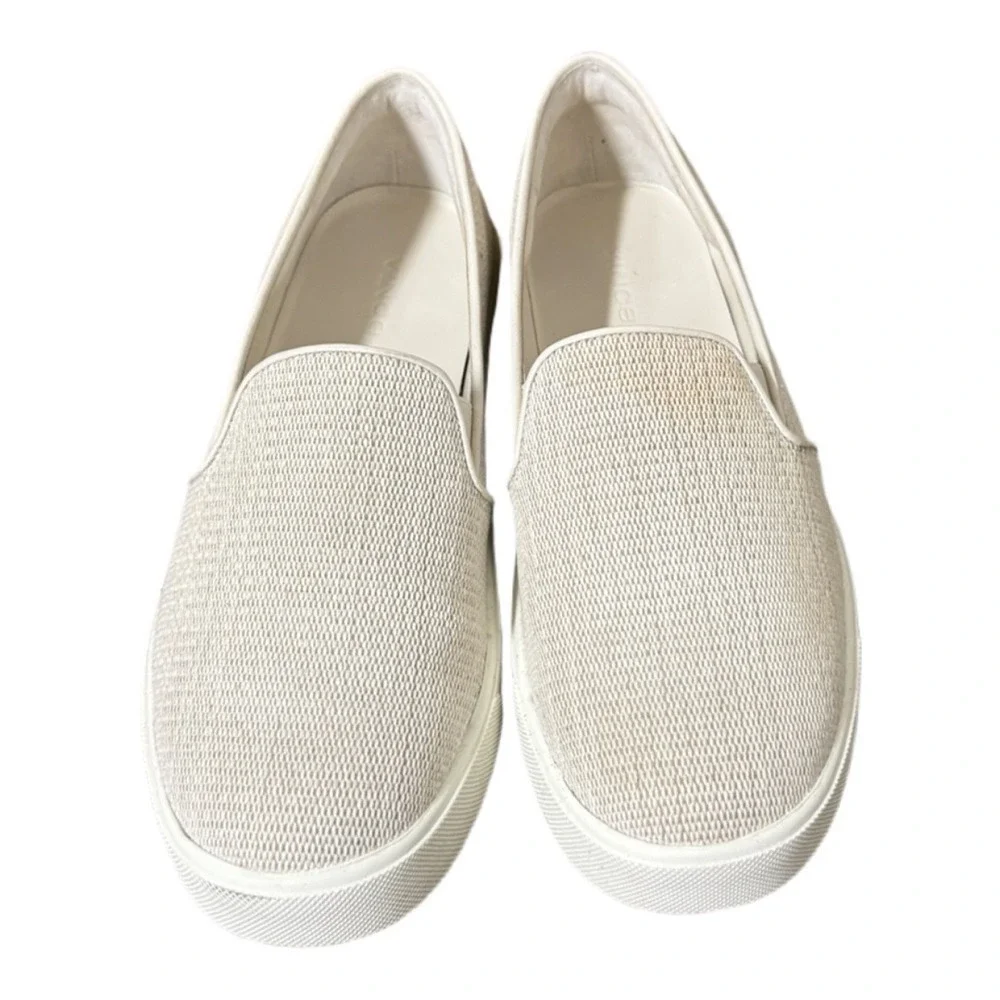 Vince Preston Perforated Cream Beige Mesh Slip On Sneakers Size 7.5 Casual - Picture 1 of 9